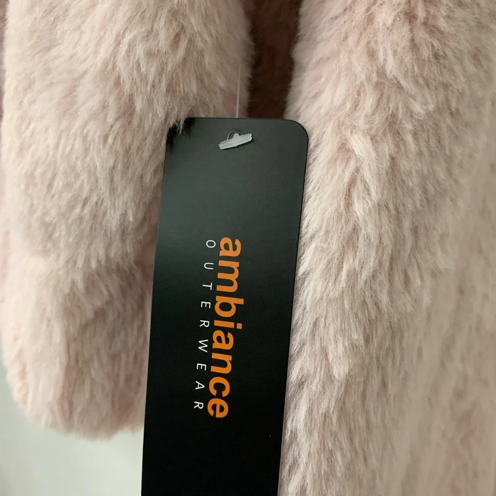 Ambiance Soft Pink Furry Outerwear - Picture 3 of 4